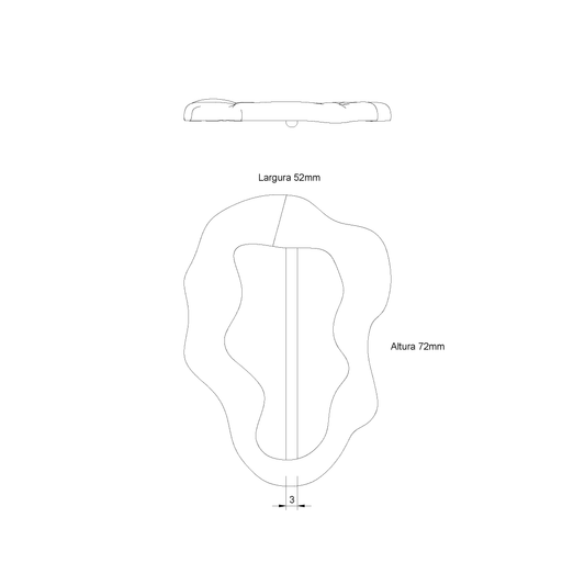 Passante Orgânico 72X52mm - 20un