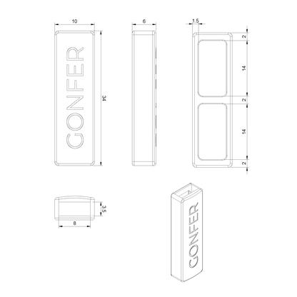 Entremeio Personalizado - 34X10X6mm